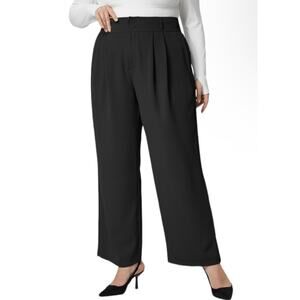 Halara Black Wide Leg Pull On Dress Pants XL Tall Athleisure Work Trouser